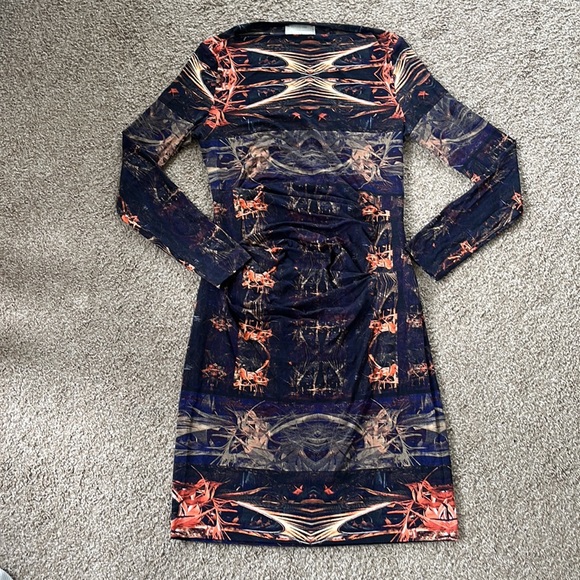 Artelier Nicole Miller Long Sleeve Patterned Dress - Picture 9 of 11